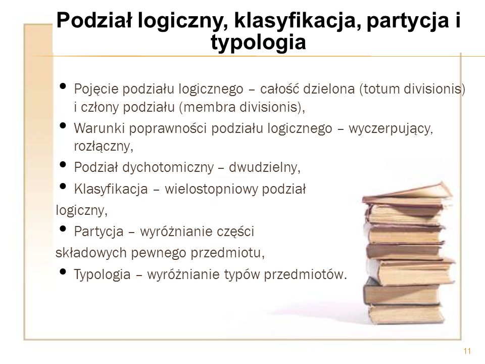 Podział logiczny, klasyfikacja, partycja i typologia