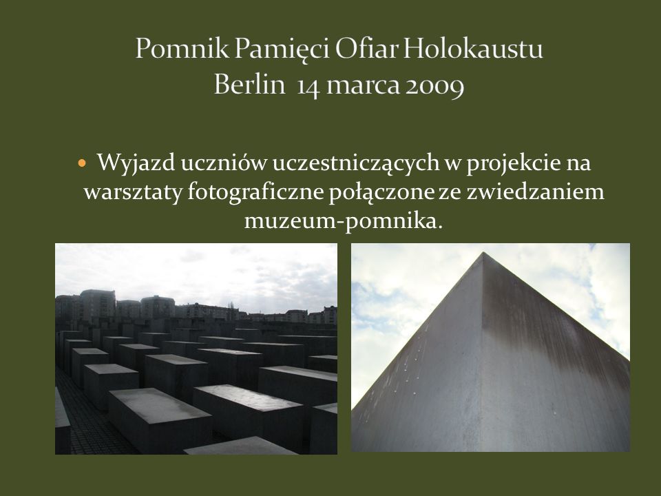 Pomnik Pamięci Ofiar Holokaustu Berlin 14 marca 2009