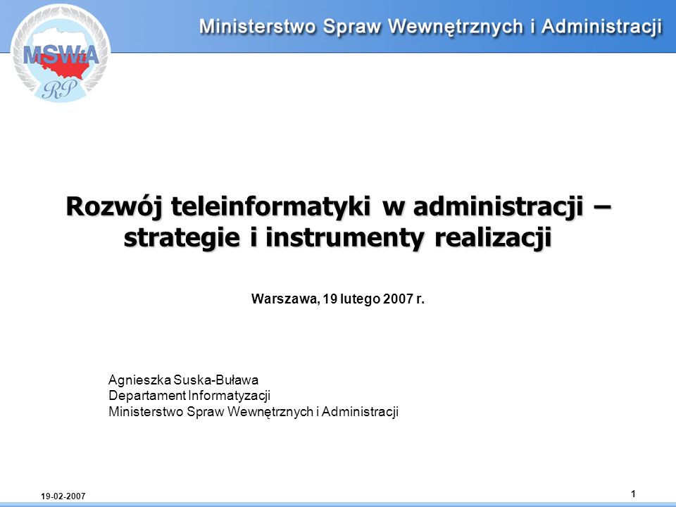 Rozwój teleinformatyki w administracji – strategie i instrumenty realizacji