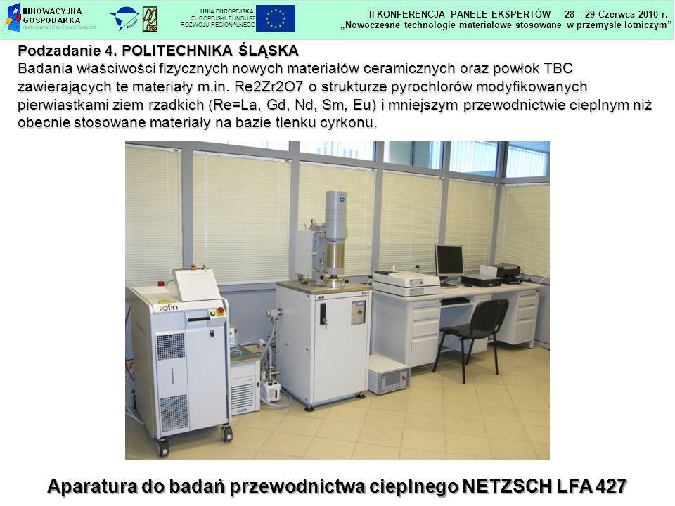 Aparatura do badań przewodnictwa cieplnego NETZSCH LFA 427