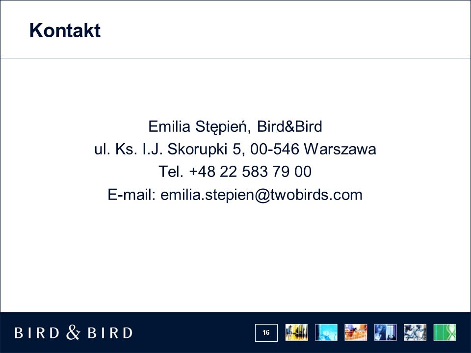 Kontakt Emilia Stępień, Bird&Bird