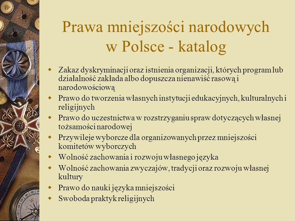Prawa mniejszości narodowych w Polsce - katalog