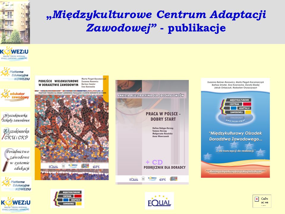 „Międzykulturowe Centrum Adaptacji Zawodowej - publikacje