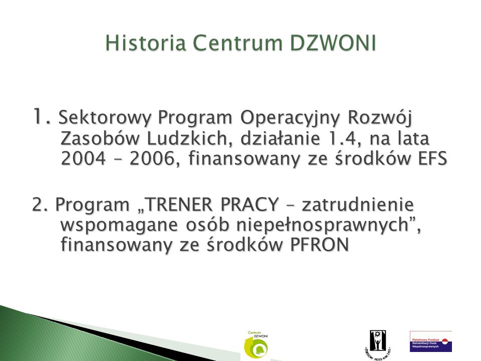 Historia Centrum DZWONI