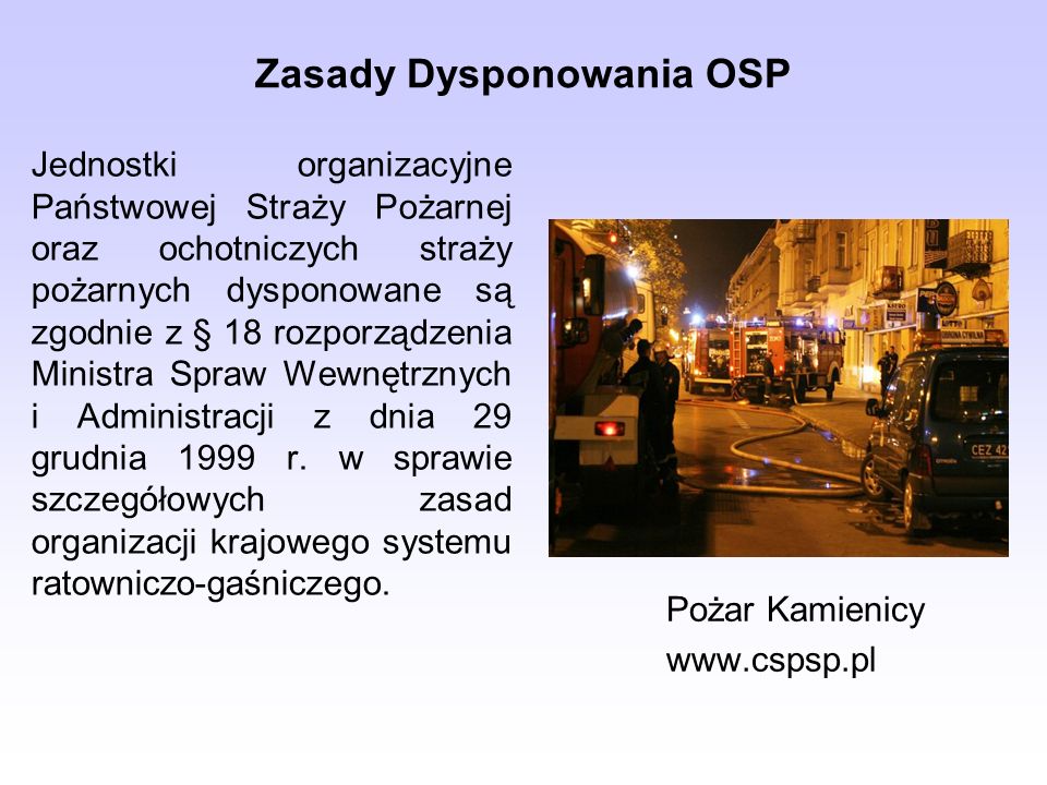 Zasady Dysponowania OSP
