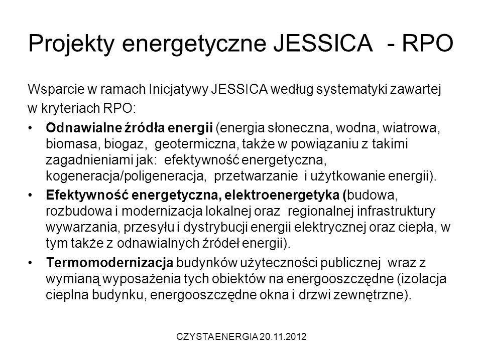 Projekty energetyczne JESSICA - RPO