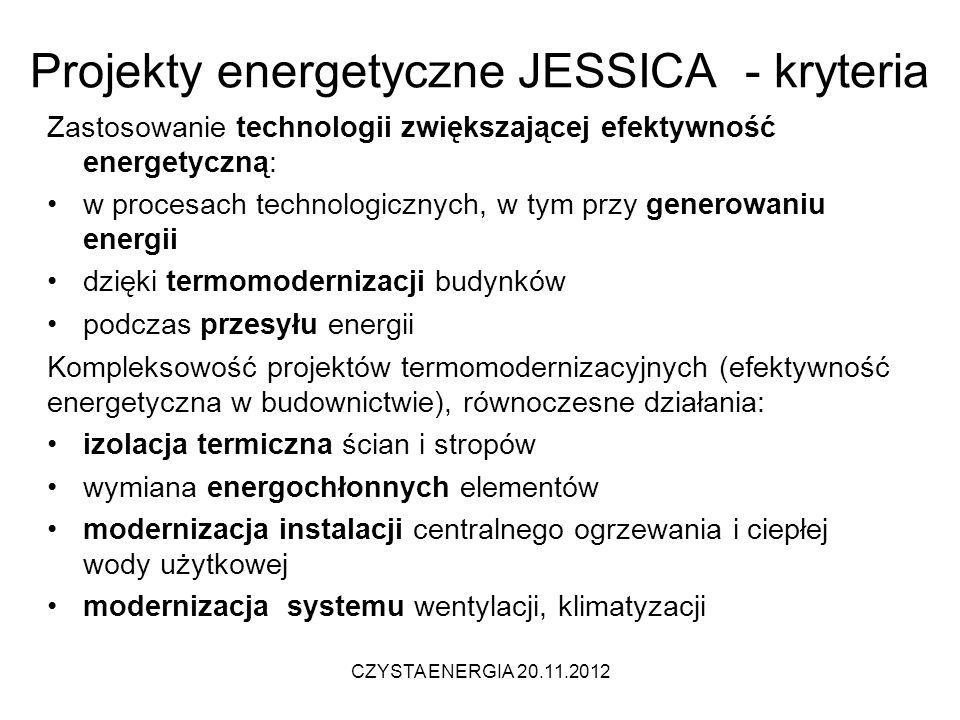 Projekty energetyczne JESSICA - kryteria