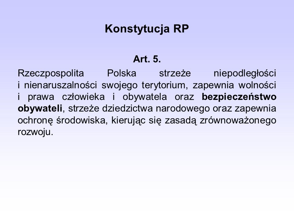Konstytucja RP Art. 5.