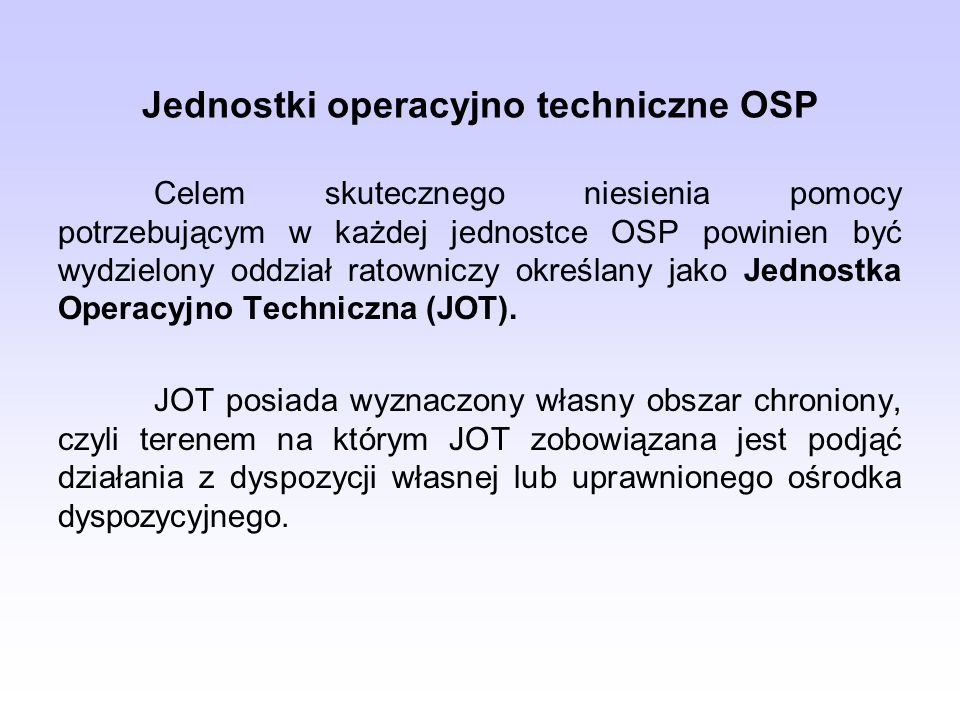 Jednostki operacyjno techniczne OSP