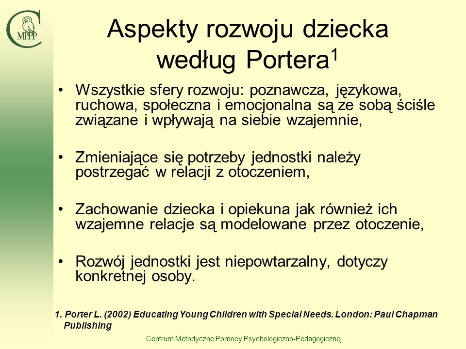 Aspekty rozwoju dziecka według Portera1