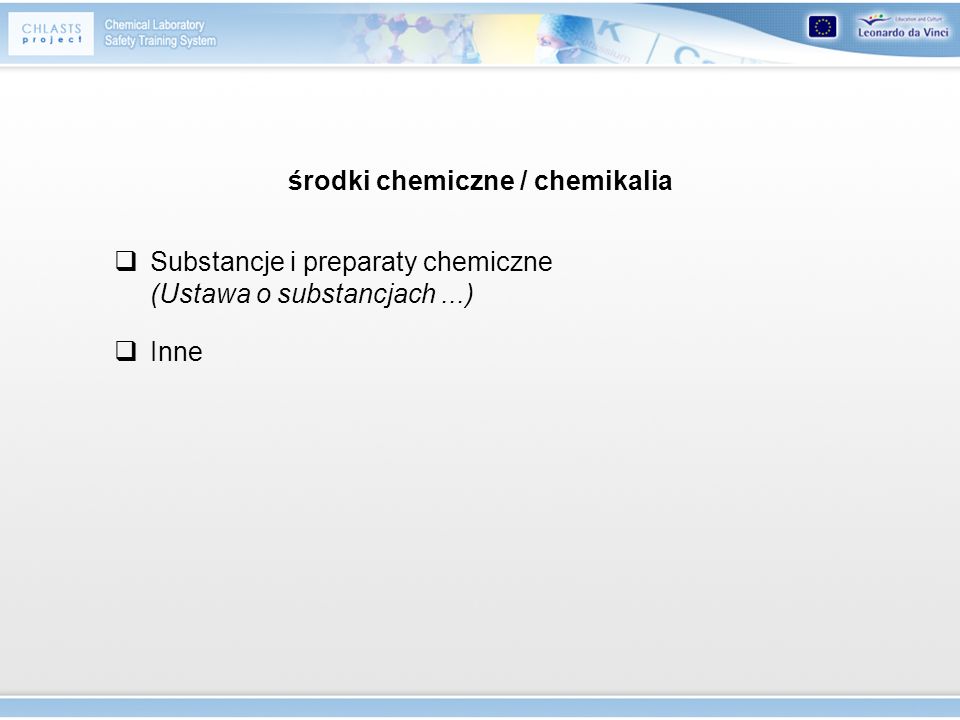 środki chemiczne / chemikalia