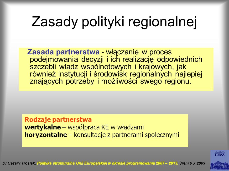 Zasady polityki regionalnej