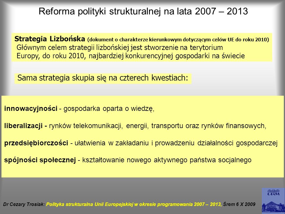 Reforma polityki strukturalnej na lata 2007 – 2013