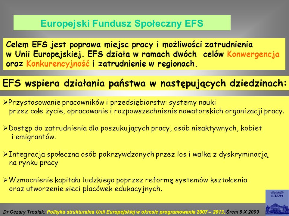 Europejski Fundusz Społeczny EFS