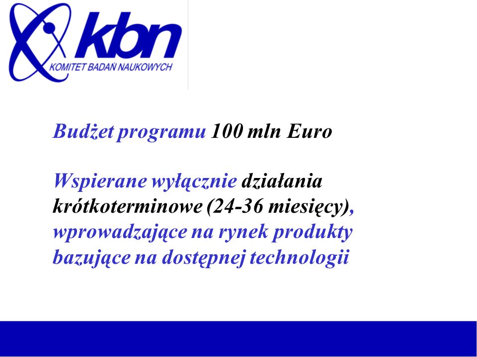 Budżet programu 100 mln Euro