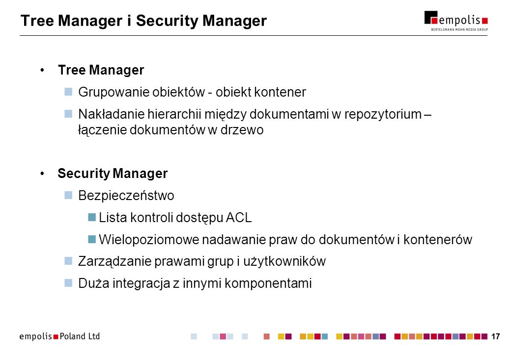 Tree Manager i Security Manager