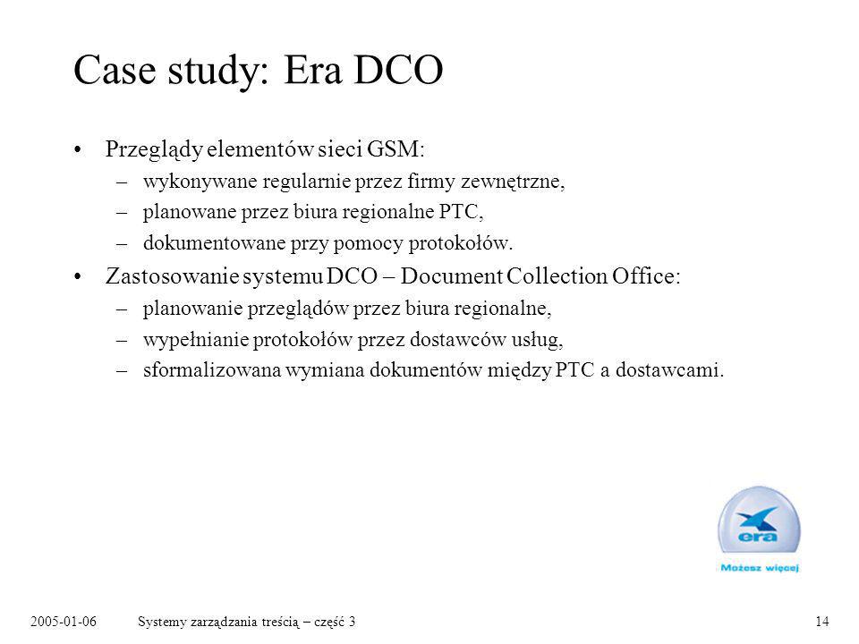 Case study: Era DCO Przeglądy elementów sieci GSM: