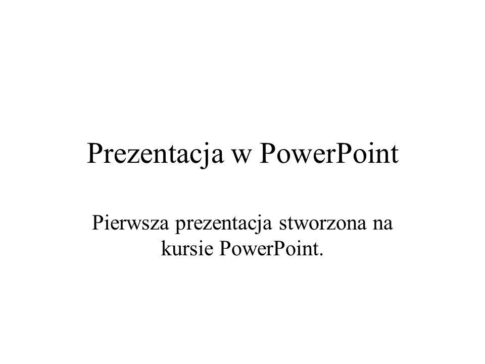 Prezentacja w PowerPoint