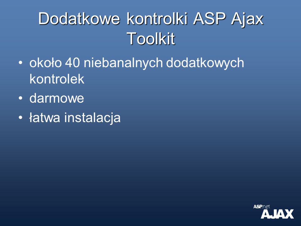 Dodatkowe kontrolki ASP Ajax Toolkit