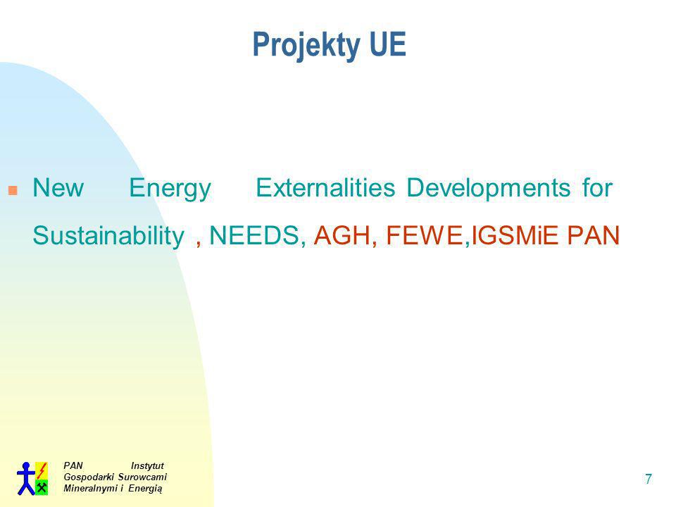 Projekty UE New Energy Externalities Developments for Sustainability , NEEDS, AGH, FEWE,IGSMiE PAN.