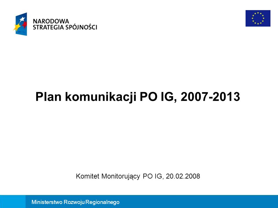 Plan komunikacji PO IG,