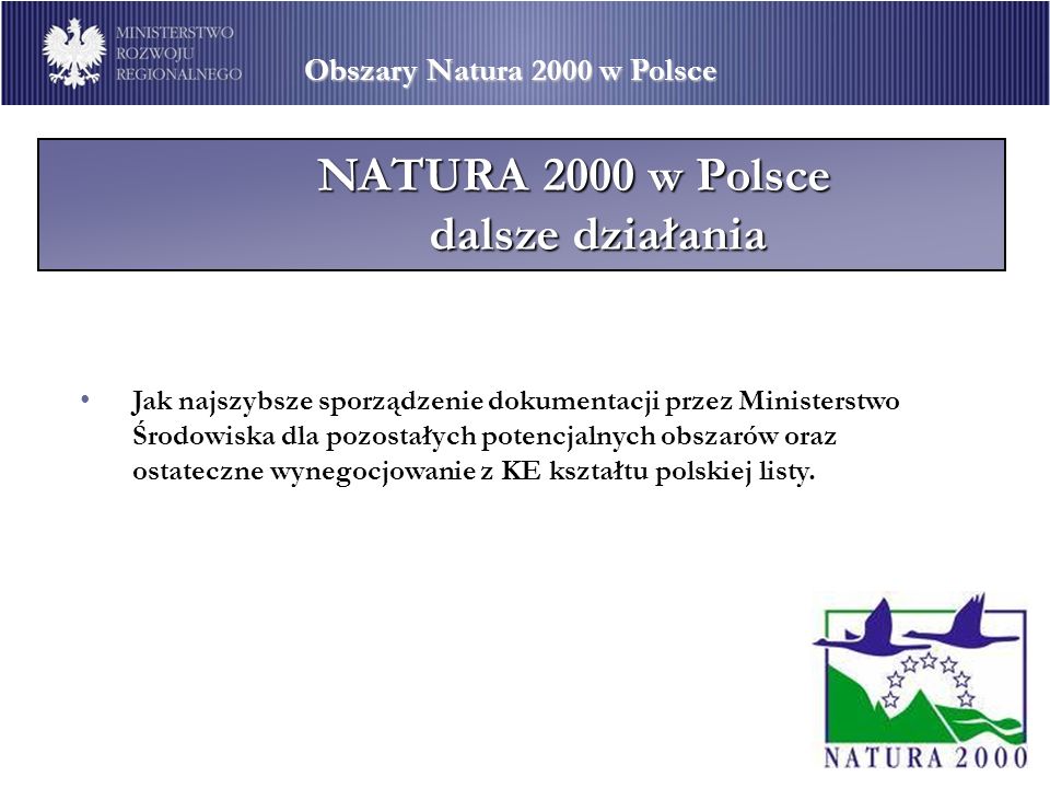 NATURA 2000 w Polsce dalsze działania