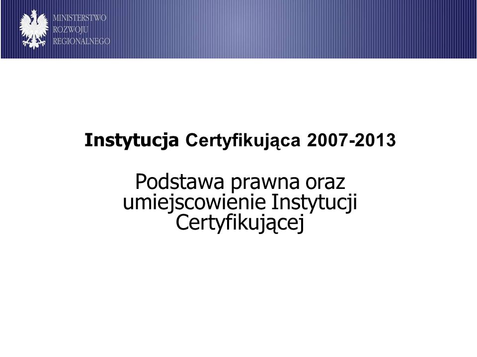 Instytucja Certyfikująca