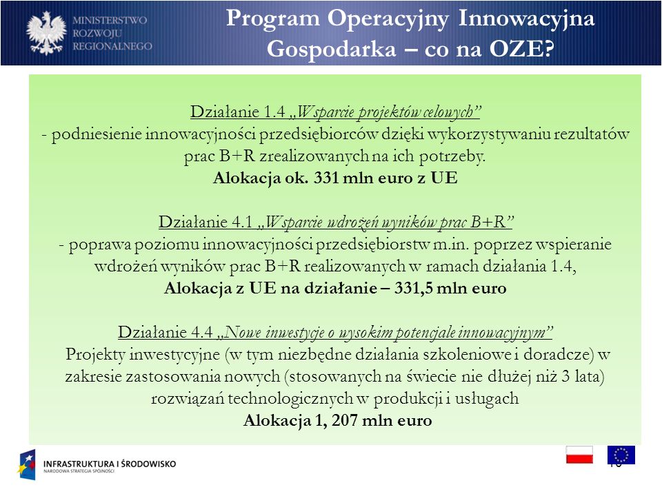 Program Operacyjny Innowacyjna Gospodarka – co na OZE