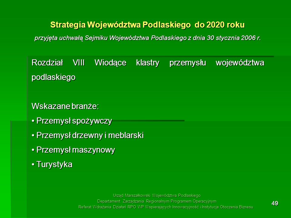 Strategia Województwa Podlaskiego do 2020 roku