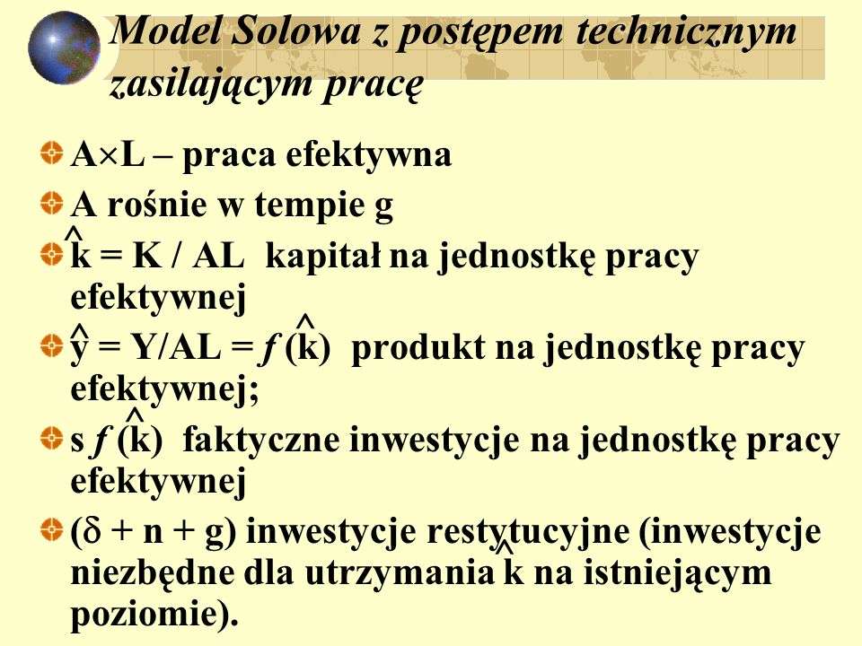 Model Solowa z postępem technicznym zasilającym pracę