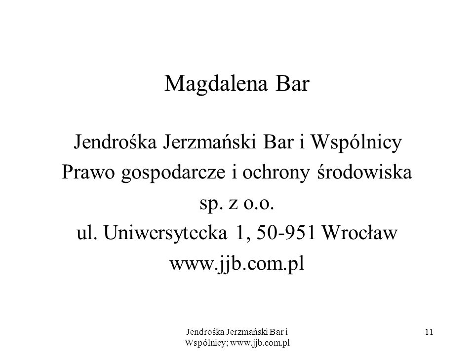 Magdalena Bar Jendrośka Jerzmański Bar i Wspólnicy