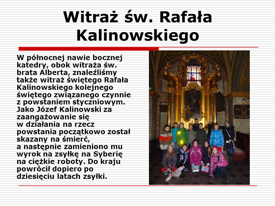 Witraż św. Rafała Kalinowskiego