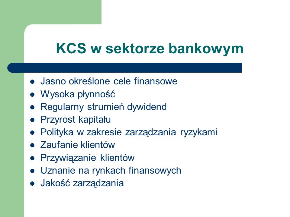 KCS w sektorze bankowym