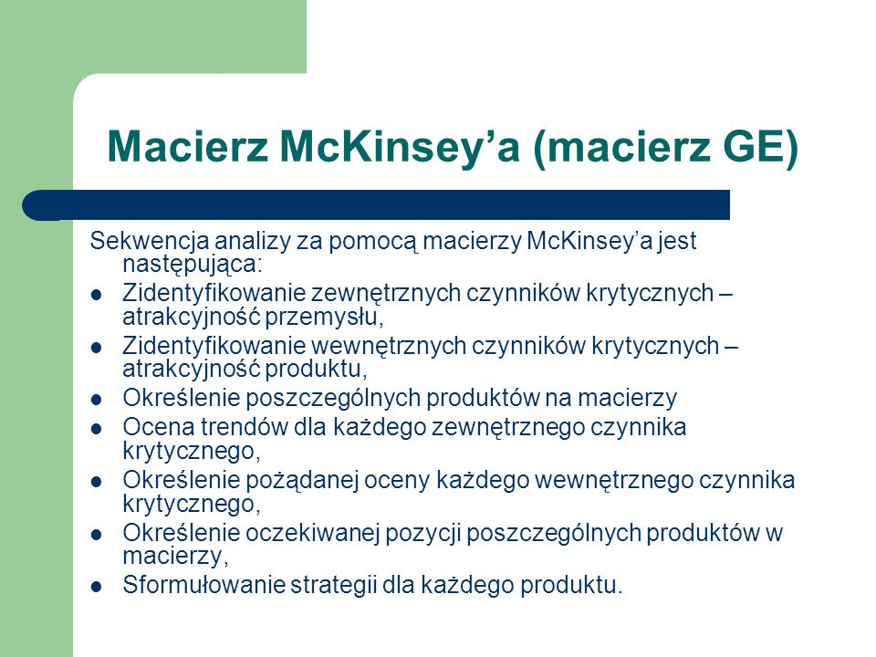 Macierz McKinsey’a (macierz GE)
