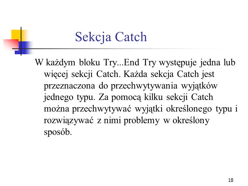 Sekcja Catch