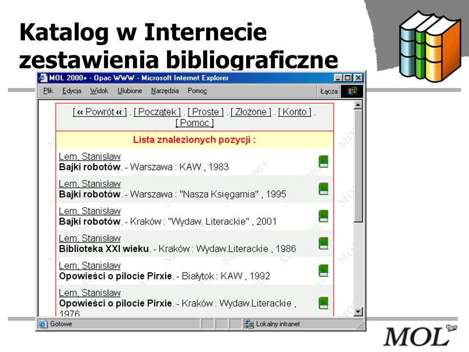 Katalog w Internecie zestawienia bibliograficzne