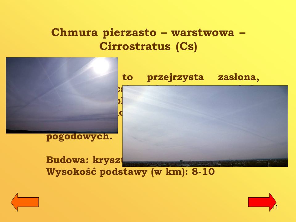 Chmura pierzasto – warstwowa – Cirrostratus (Cs)