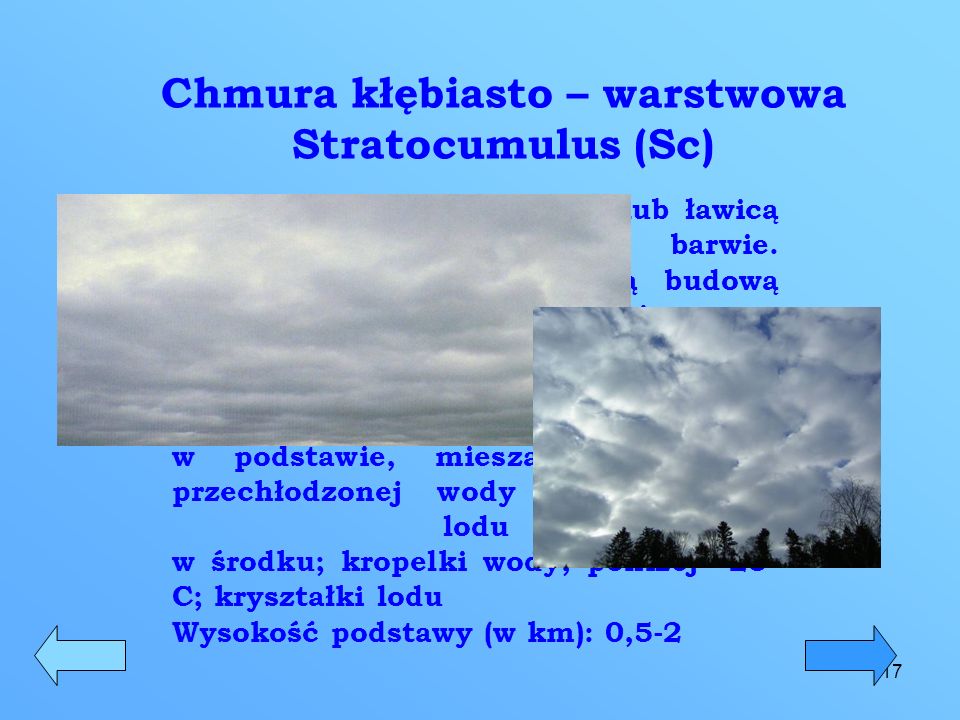 Chmura kłębiasto – warstwowa Stratocumulus (Sc)