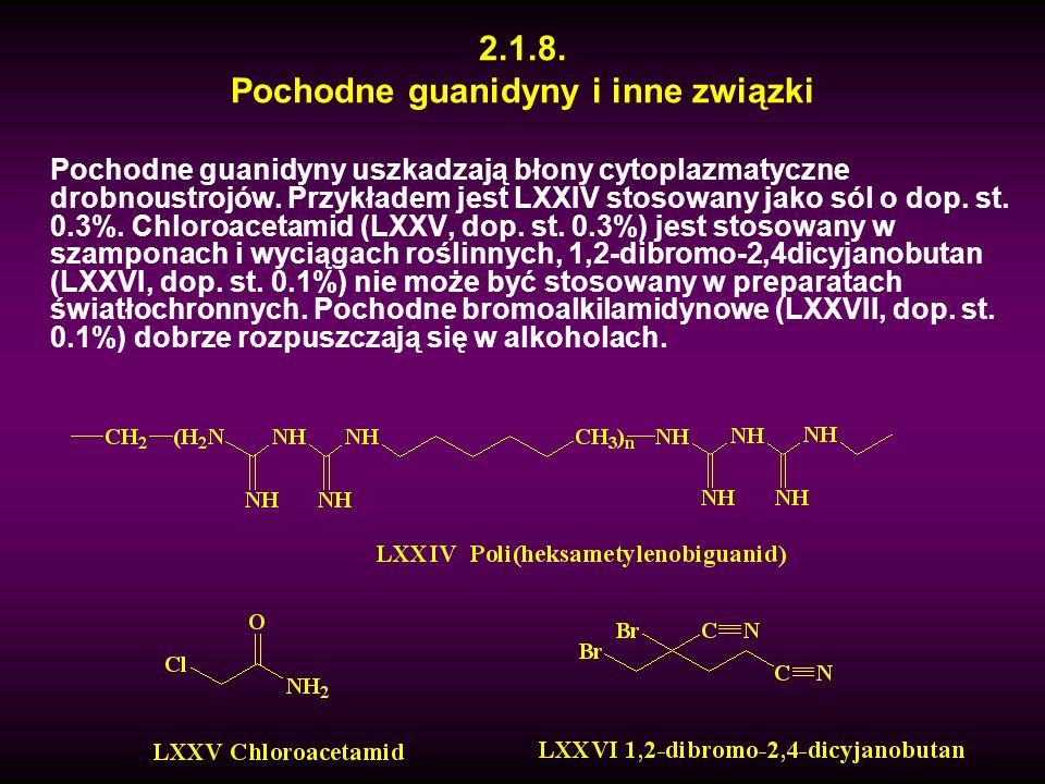 Pochodne guanidyny i inne związki