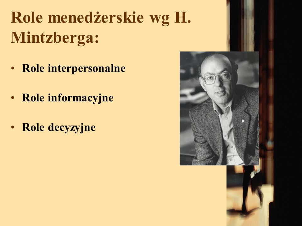 Role menedżerskie wg H. Mintzberga: