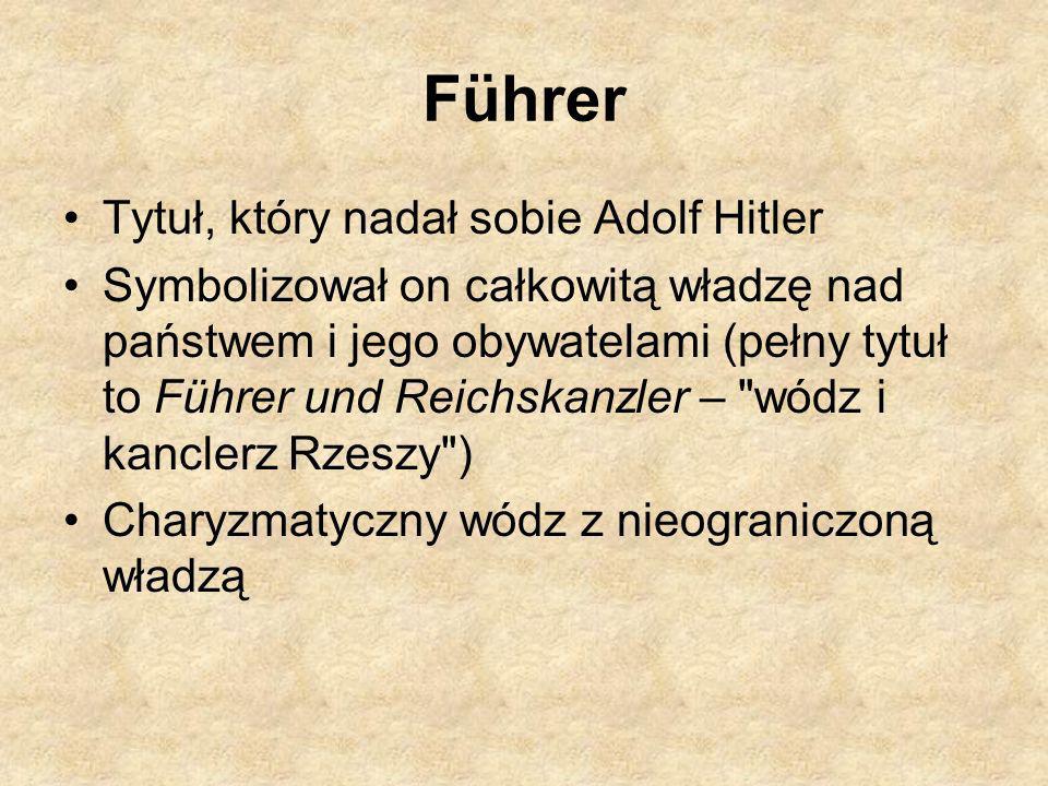 Führer Tytuł, który nadał sobie Adolf Hitler