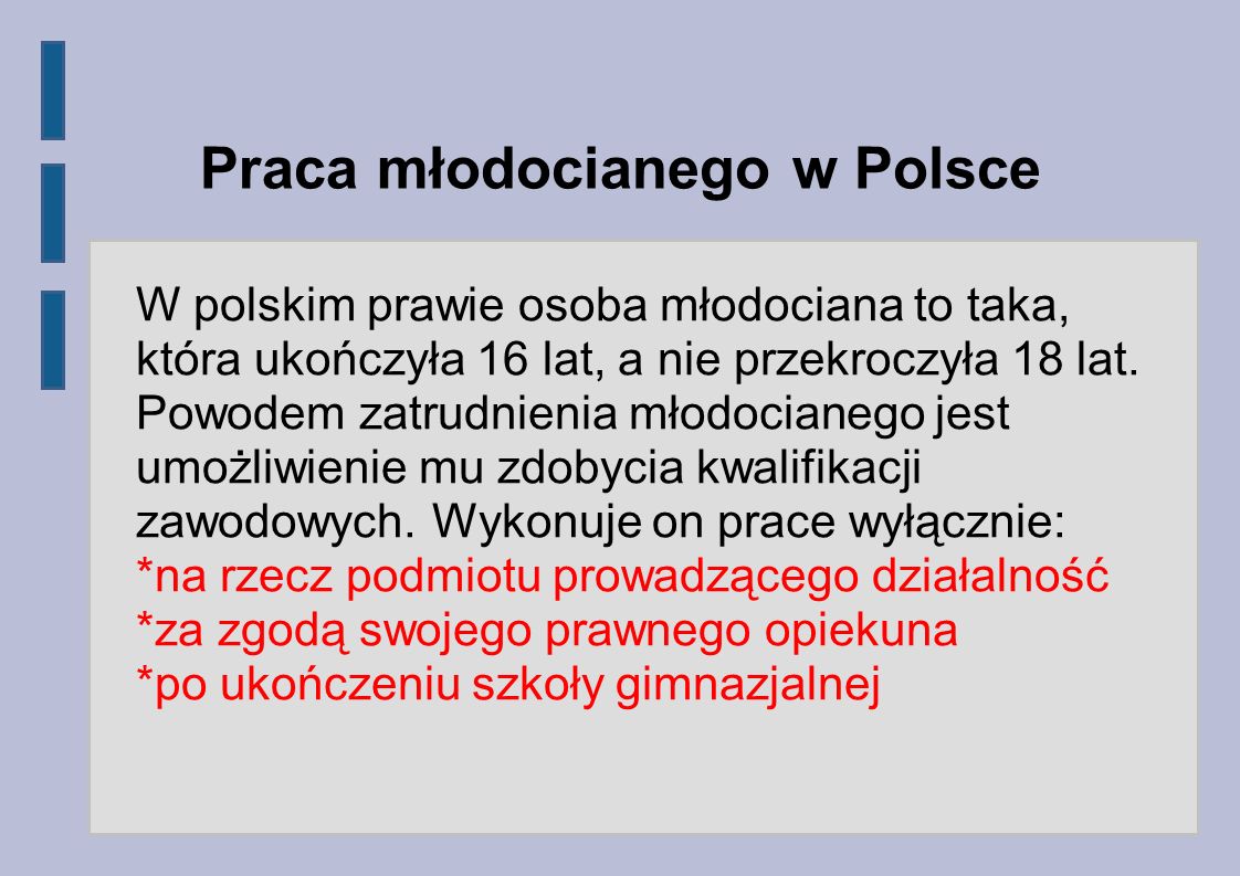 Praca młodocianego w Polsce