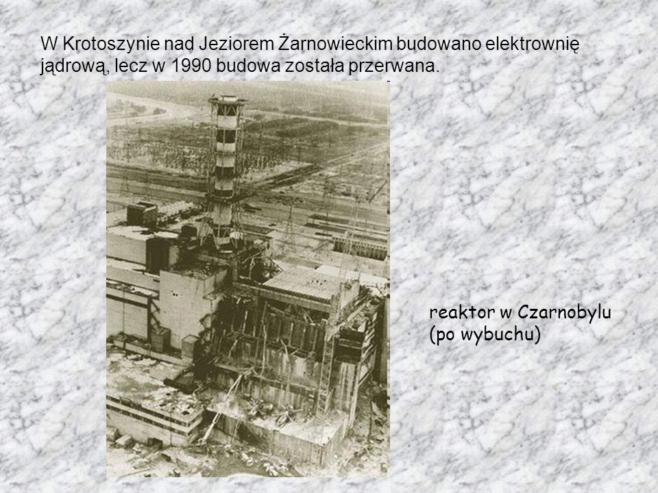 W Krotoszynie nad Jeziorem Żarnowieckim budowano elektrownię jądrową, lecz w 1990 budowa została przerwana.