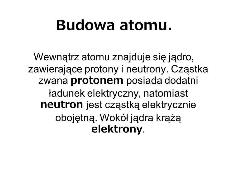 Budowa atomu.