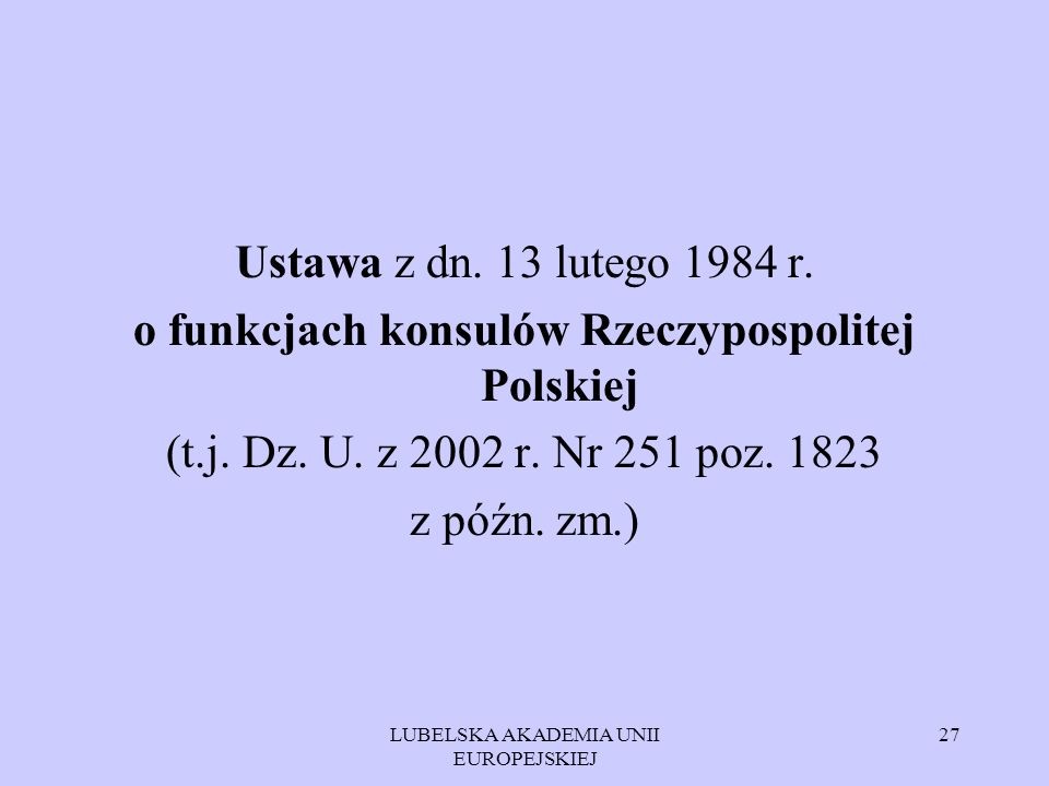 o funkcjach konsulów Rzeczypospolitej Polskiej