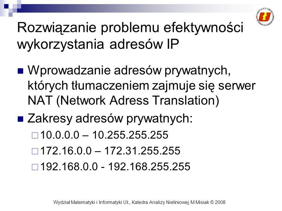 Rozwiązanie problemu efektywności wykorzystania adresów IP