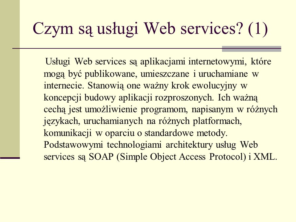 Czym są usługi Web services (1)