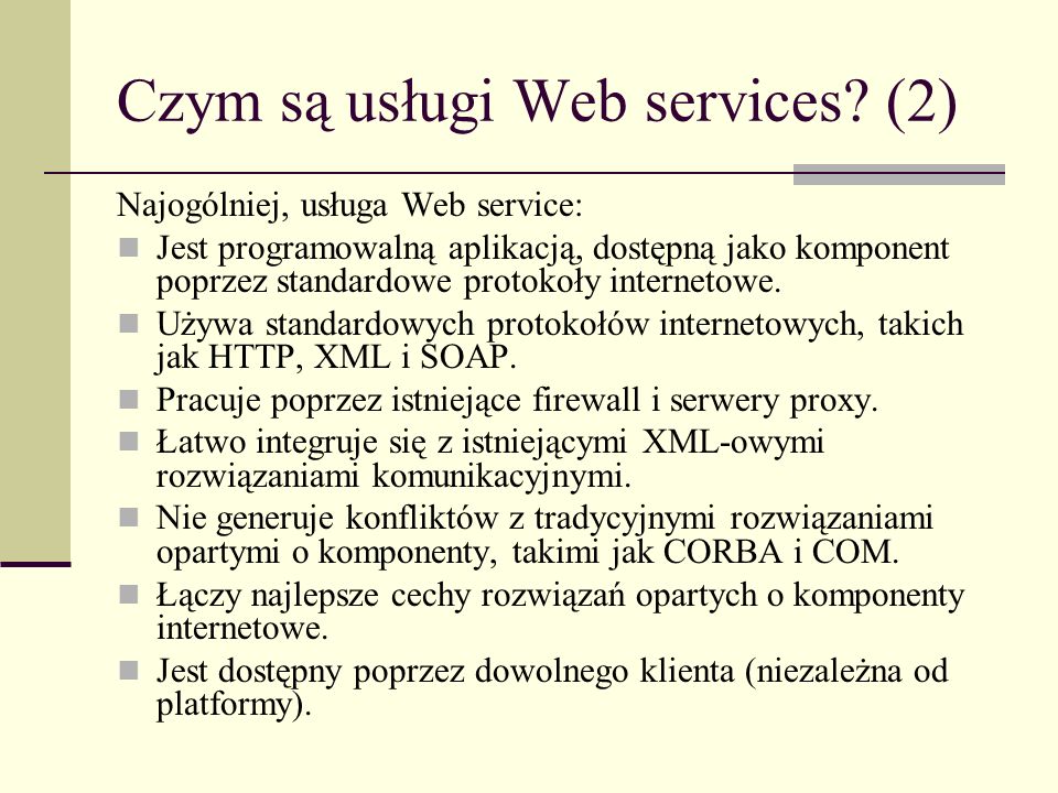 Czym są usługi Web services (2)