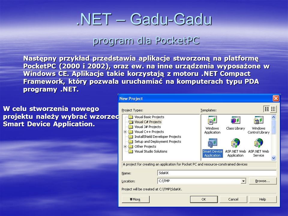 .NET – Gadu-Gadu program dla PocketPC
