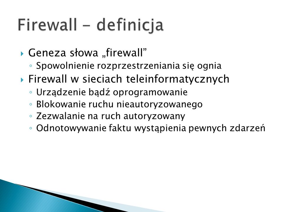 Firewall - definicja Geneza słowa „firewall